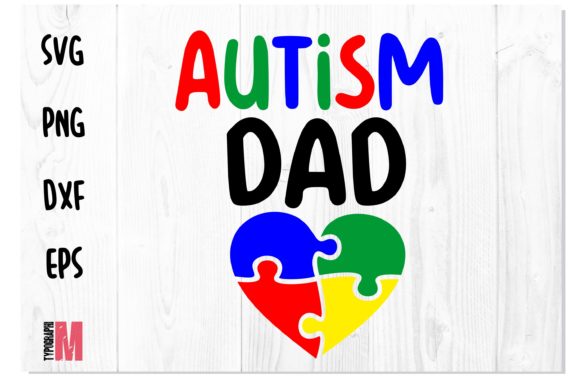 Autism DAD Puzzle Heart SVG