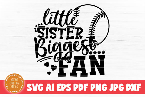 Baseball Little Sister Biggest Fan Svg