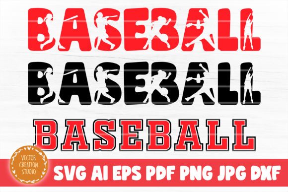 Baseball Silhouette Word Svg File