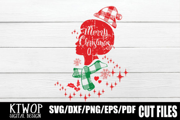 Christmas Black Woman Afro Star SVG