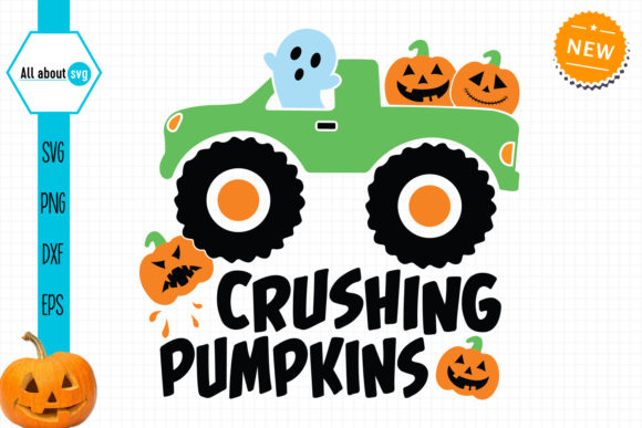 Crushing Pumpkins Svg, Halloween Truck