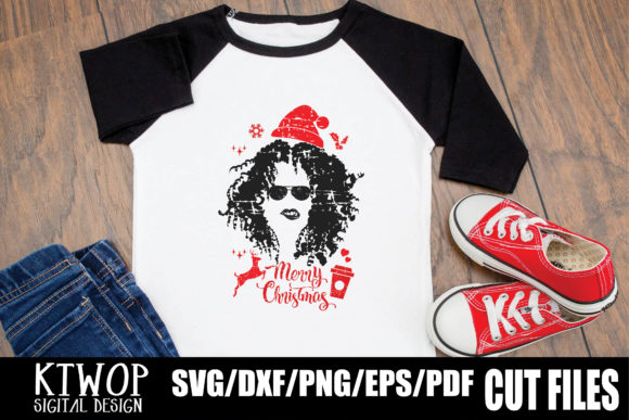 Grunge Christmas Black Woman SVG
