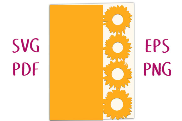 Sunflower Lace Edged Card SVG Cut File